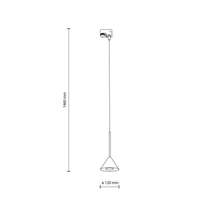 Luster na sajli za 1-fazni šinski sistem CONO MINI 1xGU10/10W/230V crno
