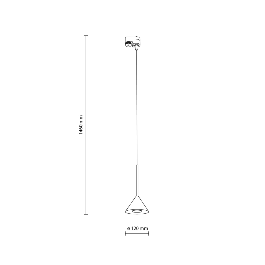 Luster na sajli za 1-fazni šinski sistem CONO MINI 1xGU10/10W/230V crno