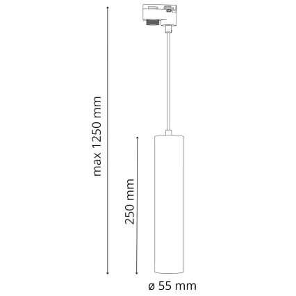 Luster na sajli za šinski sastav MARIBEL 3xGU10/10W/230V + 1 m sastav vodilica bela