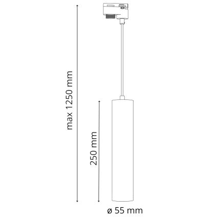 Luster na sajli za šinski sastav MARIBEL 3xGU10/10W/230V + 1 m sastav vodilica crno