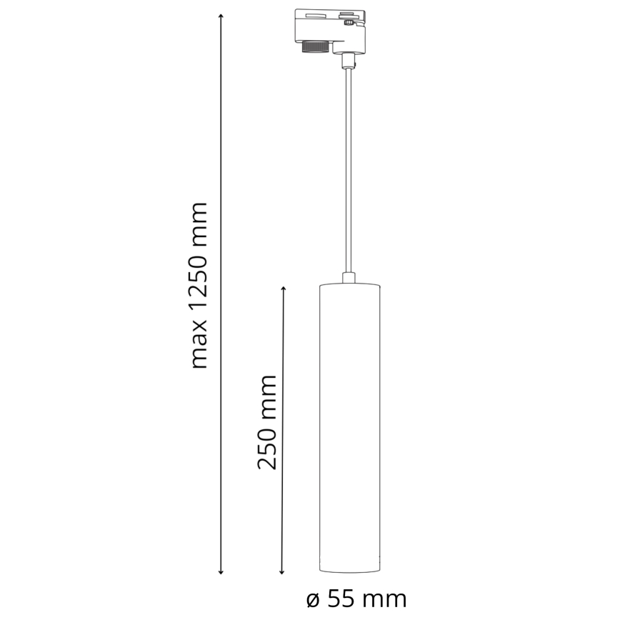 Luster na sajli za šinski sastav MARIBEL 3xGU10/10W/230V + 1 m sastav vodilica crno