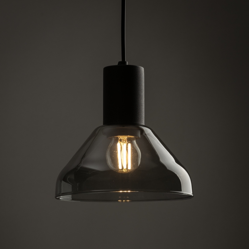 Luster na sajli za 1-fazni šinski sistem NEO 1xE27/15W/230V crno/dimno crno