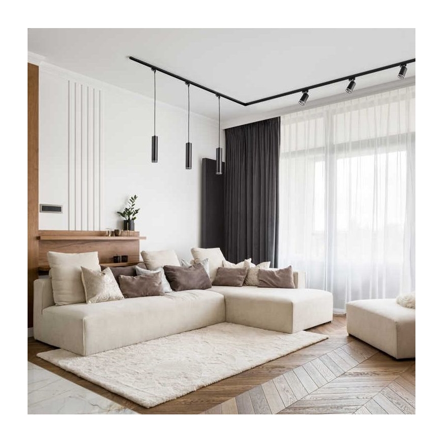 Luster na sajli za šinski sastav PARIS 1xGU10/10W/230V crno