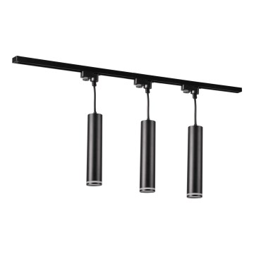 Luster na sajli za šinski sastav PARIS 3xGU10/10W/230V + 1 m sastav vodilica crno