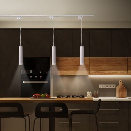Luster na sajli za šinski sastav PARIS 3xGU10/10W/230V + 1 m sastav vodilica bela
