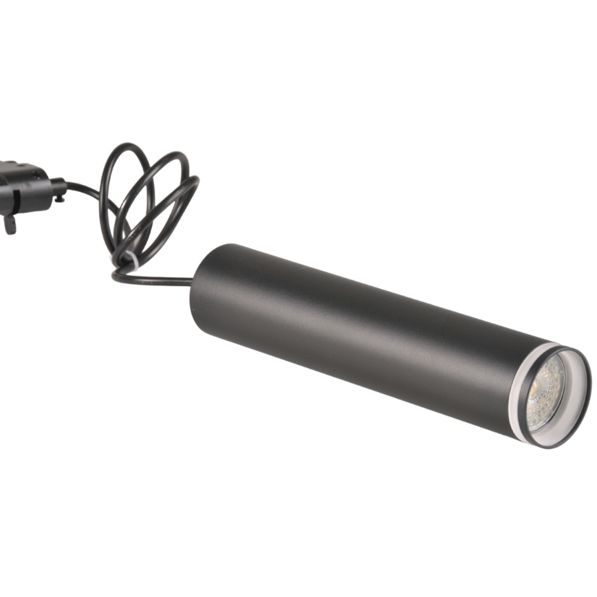 Luster na sajli za šinski sastav PARIS 3xGU10/10W/230V + 1 m sastav vodilica crno