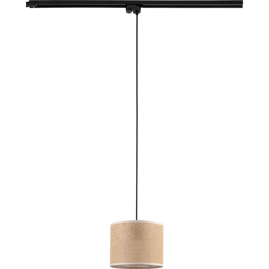 Luster na sajli za 1-fazni šinski sistem TRACER 1xE27/15W/230V pr. 20 cm crno/braon