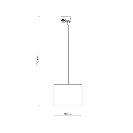Luster na sajli za 1-fazni šinski sistem TRACER 1xE27/15W/230V pr. 38 cm crno/braon