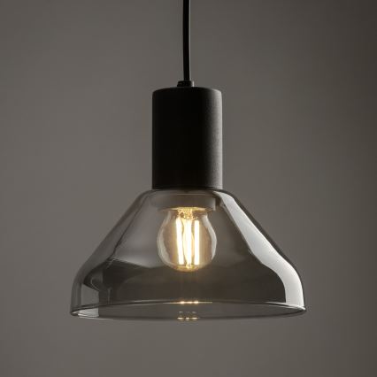 Luster na sajli za 1-fazni šinski sistem NEO 1xE27/15W/230V crna/zadimljena crna