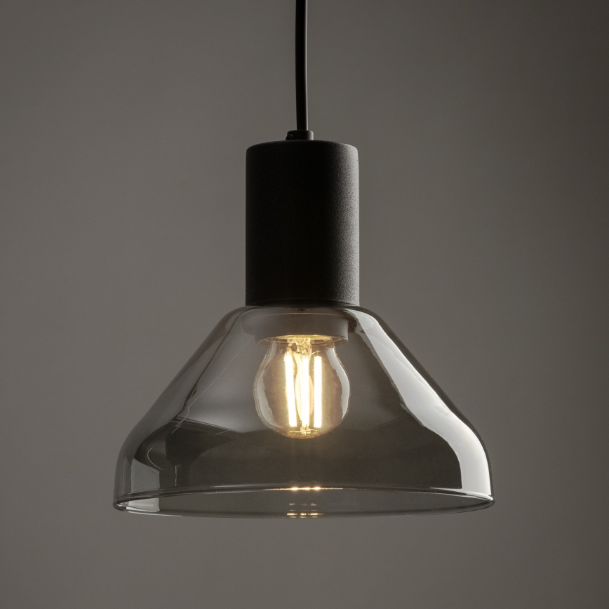 Luster na sajli za 1-fazni šinski sistem NEO 1xE27/15W/230V crna/zadimljena crna