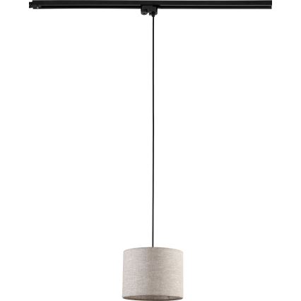 Luster na sajli za 1-fazni šinski sistem TRACER 1xE27/15W/230V, prečnik 20 cm, crna/siva