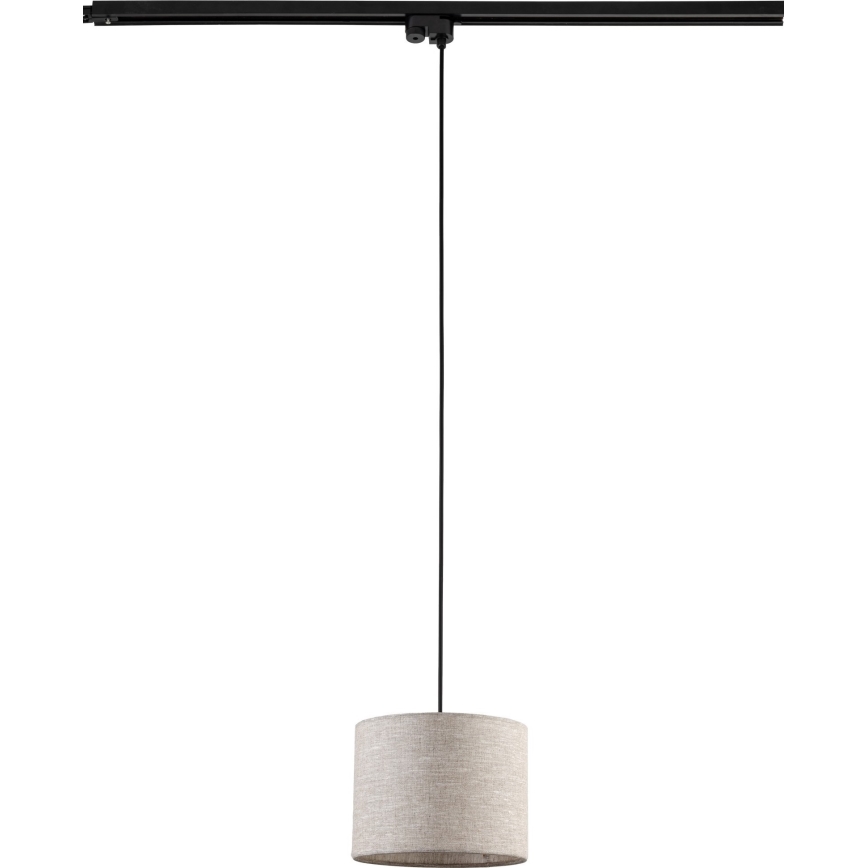 Luster na sajli za 1-fazni šinski sistem TRACER 1xE27/15W/230V, prečnik 20 cm, crna/siva