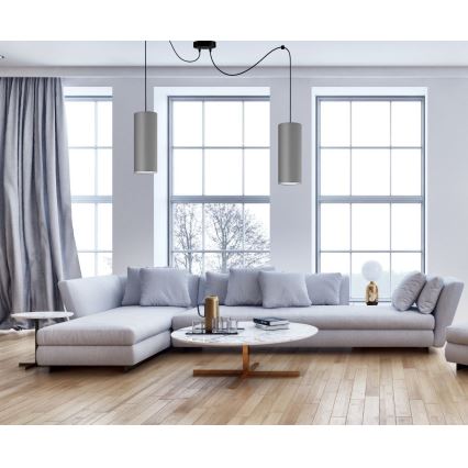Luster na sajli ZIK 2xE27/40W/230V pauk sivo