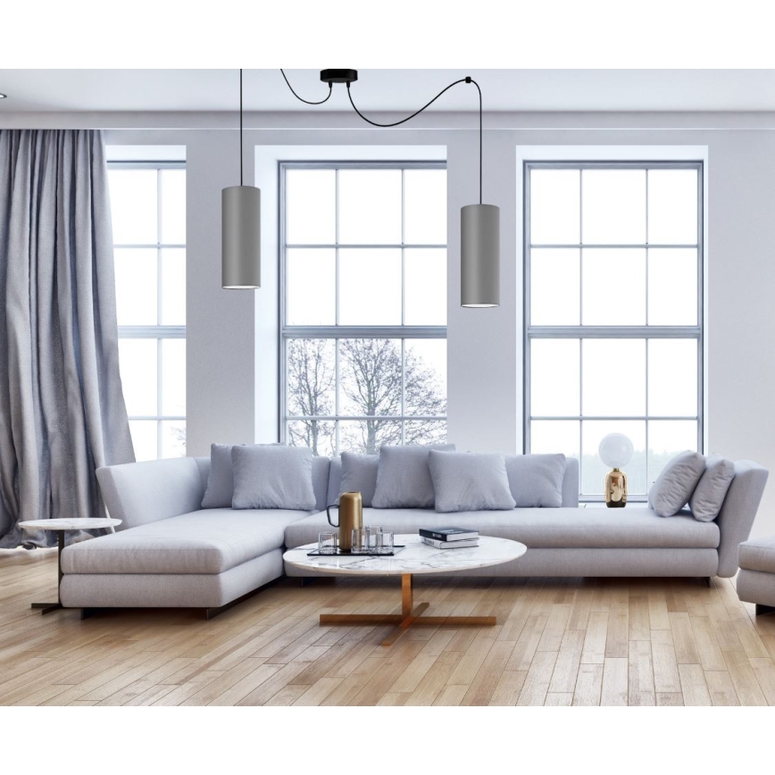 Luster na sajli ZIK 2xE27/40W/230V pauk sivo