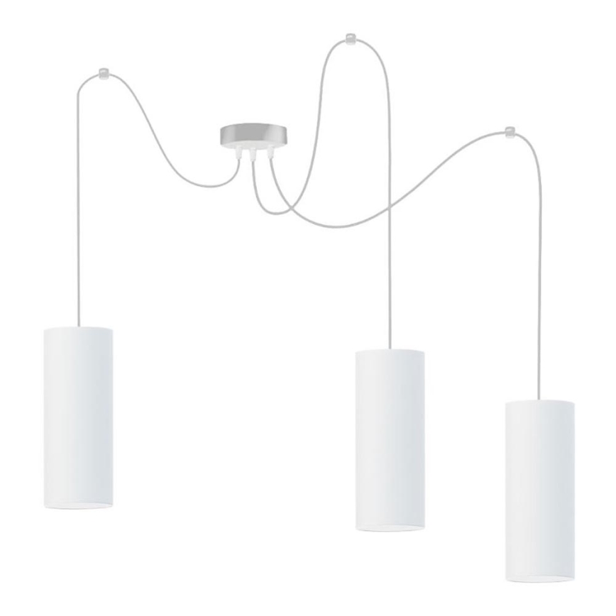 Luster na sajli ZIK 3xE27/40W/230V pauk bela