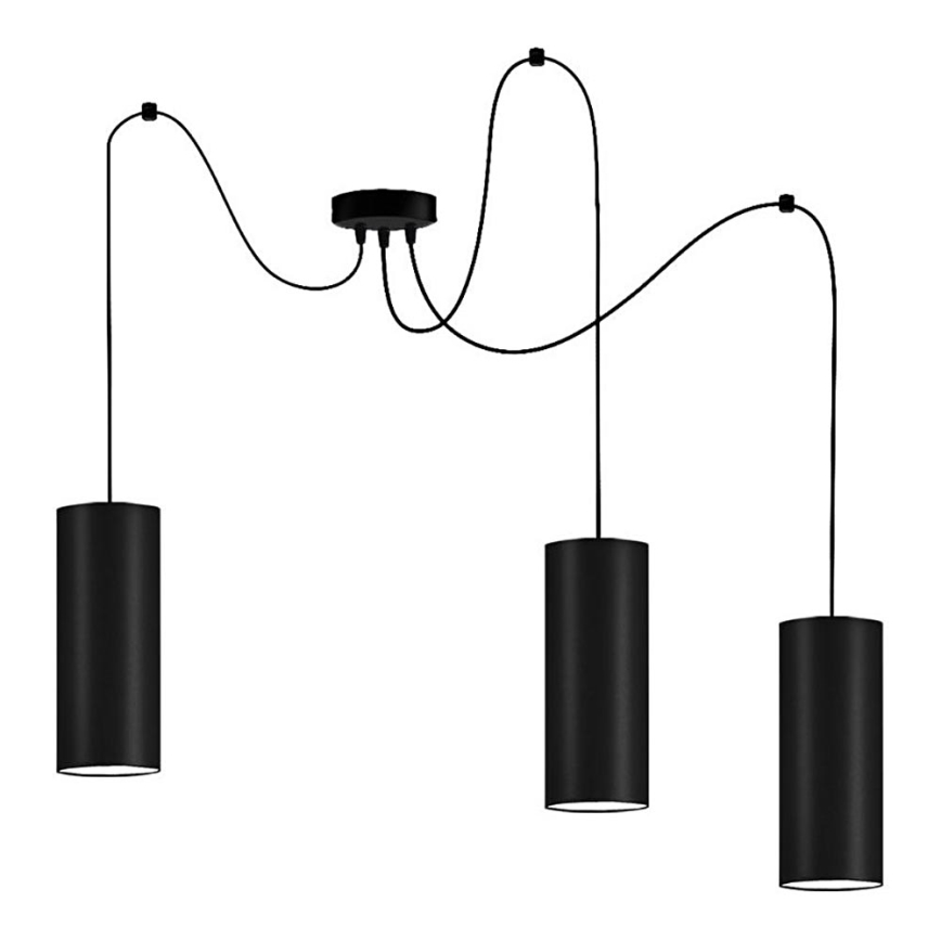 Luster na sajli ZIK 3xE27/40W/230V pauk crno