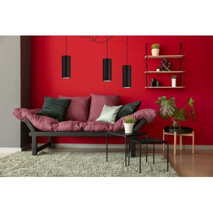 Luster na sajli ZIK 3xE27/40W/230V pauk crno