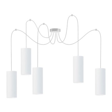 Luster na sajli ZIK 5xE27/40W/230V pauk bela