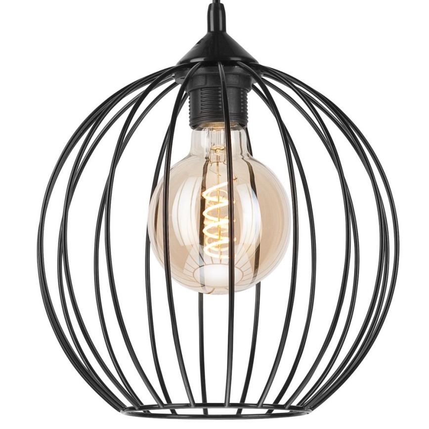 Luster na sajli ZOYA 1xE27/60W/230V crno