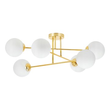 Luster na šipci 6xE27/35W/230V prečnik 80 cm zlatni