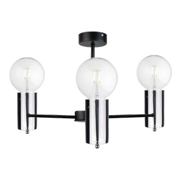 Luster na šipci ARD 3xE27/60W/230V crna/sjajni hrom