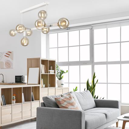 Luster na šipci ASTRID 8xE27/60W/230V beli