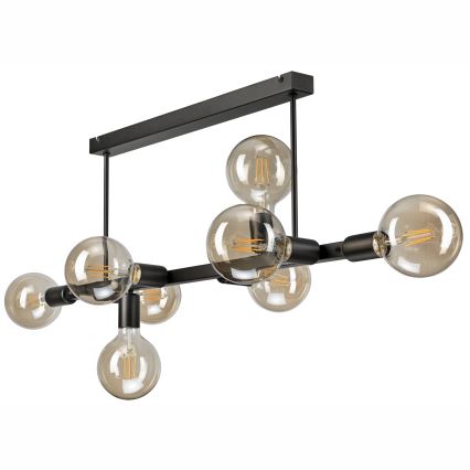 Luster na šipci ASTRID 8xE27/60W/230V crna