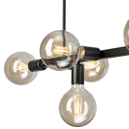 Luster na šipci ASTRID 8xE27/60W/230V crna