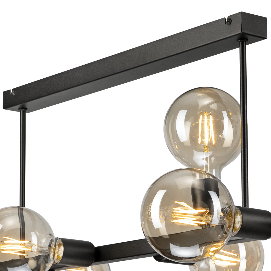 Luster na šipci ASTRID 8xE27/60W/230V crna