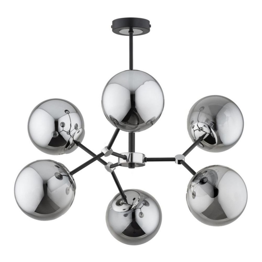 Luster na šipci FOTON 6xE14/40W/230V crna/siva
