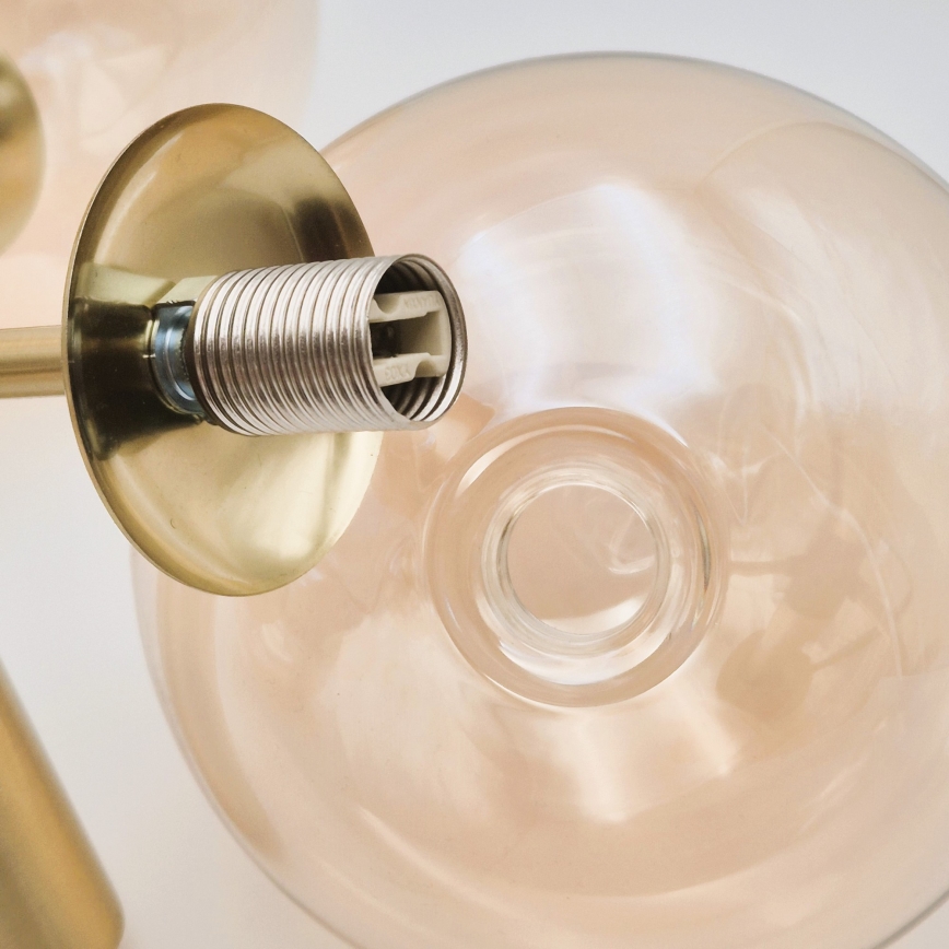 Luster na šipci GEORGIA 5xG9/5W/230V zlatni/zadimljeni bež