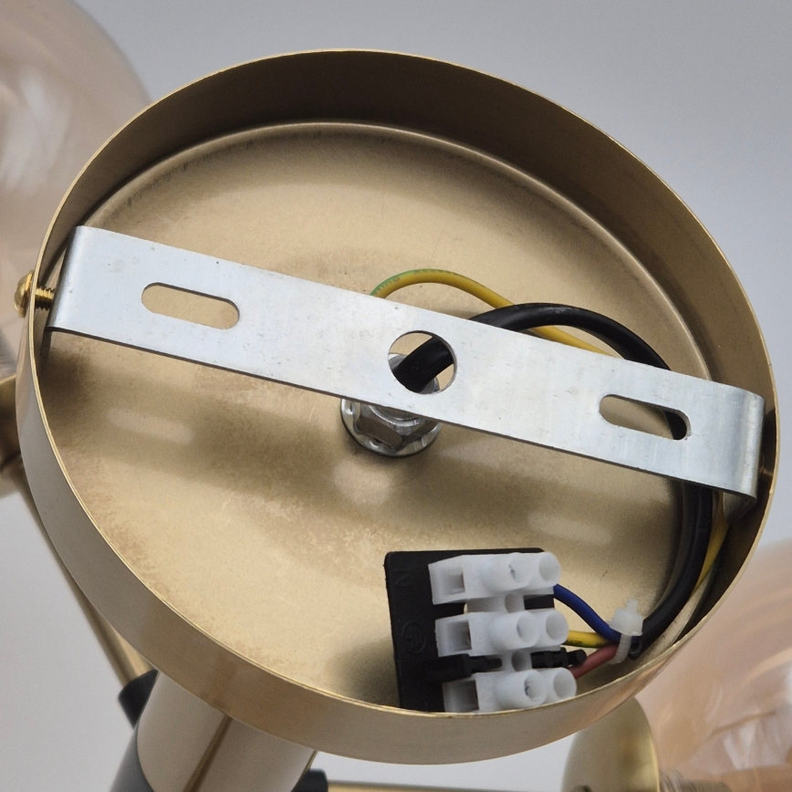 Luster na šipci GEORGIA 5xG9/5W/230V zlatni/zadimljeni bež