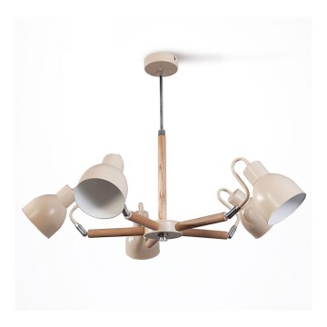 Luster na šipci KALITHEA 5xE27/60W/230V bež