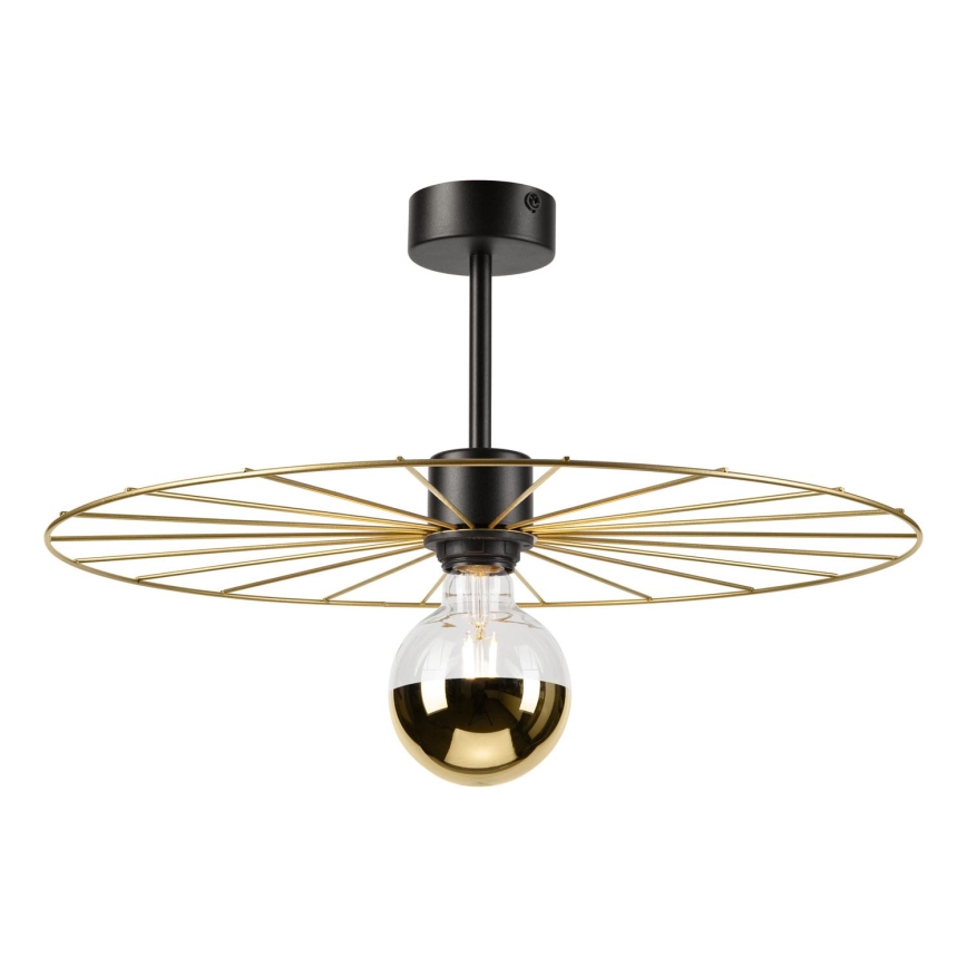 Luster na šipci MONTANA 1xE27/15W/230V, prečnika 45 cm, zlatna/crna