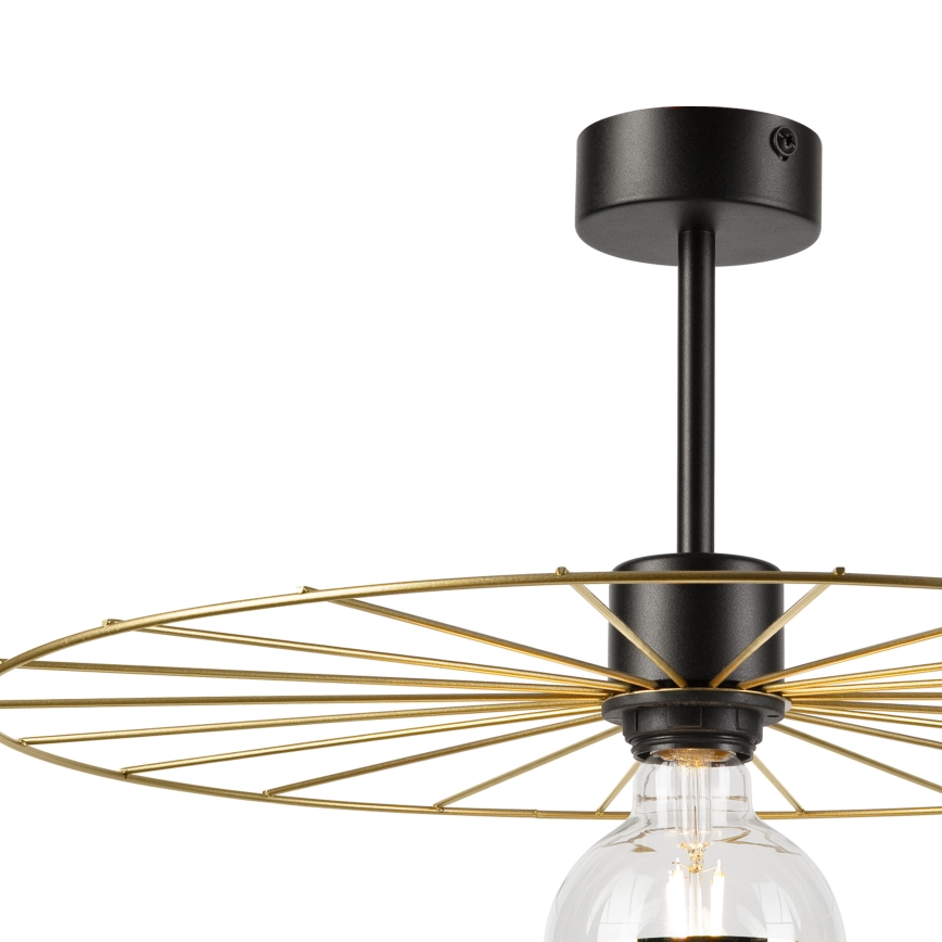 Luster na šipci MONTANA 1xE27/15W/230V, prečnika 45 cm, zlatna/crna