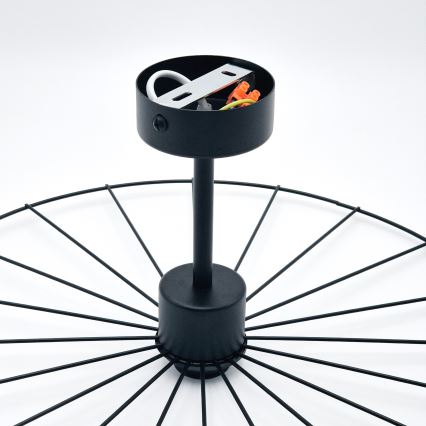 Luster na šipci MONTANA 1xE27/15W/230V Ø 45 cm crna