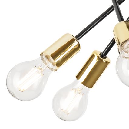 Luster na šipci PRIYA 5xE27/15W/230V crni