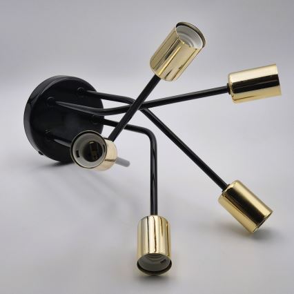 Luster na šipci PRIYA 5xE27/15W/230V crni