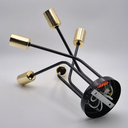 Luster na šipci PRIYA 5xE27/15W/230V crni