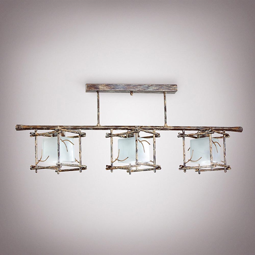 Luster na šipci SAVANNAH KUBO 3xE27/40W/230V svetao