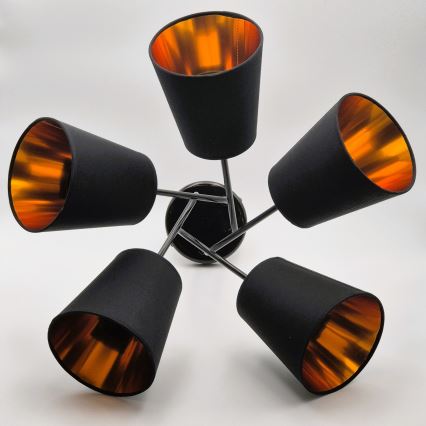 Luster na štapu IRMA 5xE27/60W/230V crna