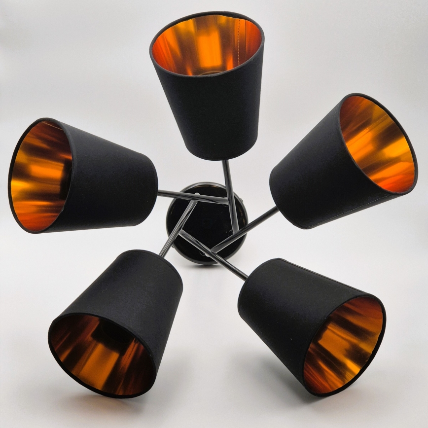 Luster na štapu IRMA 5xE27/60W/230V crna