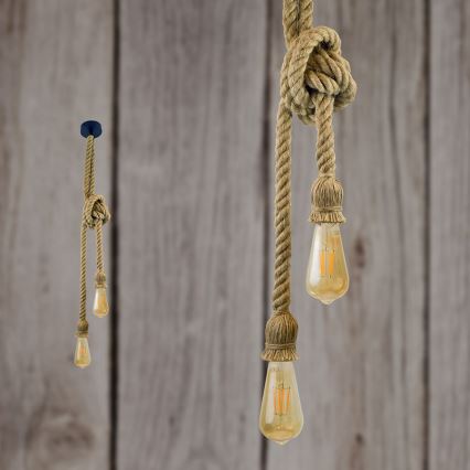 Luster na užetu ROPE 2xE27/12W/230V
