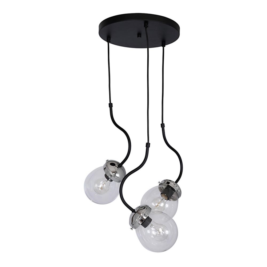 Luster NATAN 3xE27/60W/230V crno