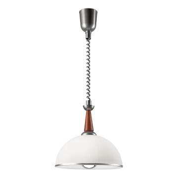 Luster podesive visine CHIARA 1xE27/60W/230V srebrno/braon/bukva