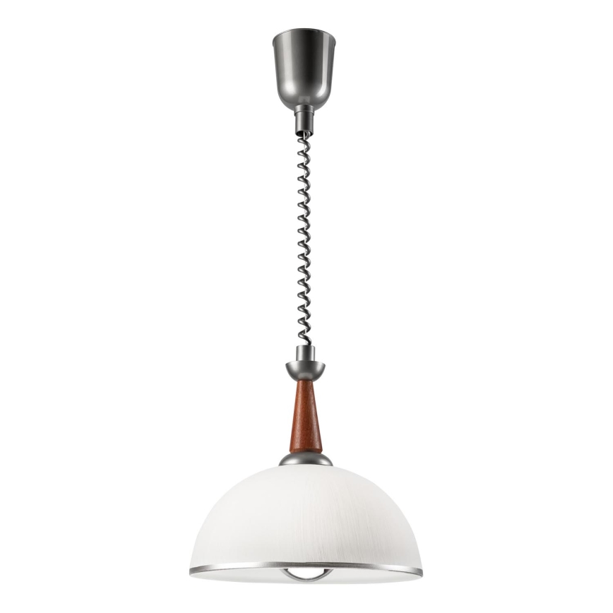 Luster podesive visine CHIARA 1xE27/60W/230V srebrno/braon/bukva