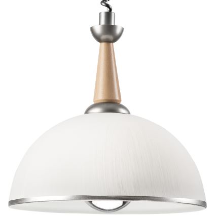Luster podesive visine CHIARA 1xE27/60W/230V srebrno/bež/bukva