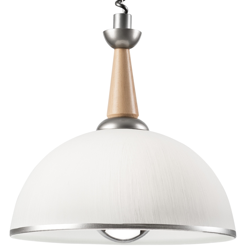 Luster podesive visine CHIARA 1xE27/60W/230V srebrno/bež/bukva