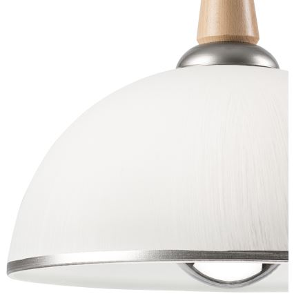 Luster podesive visine CHIARA 1xE27/60W/230V srebrno/bež/bukva