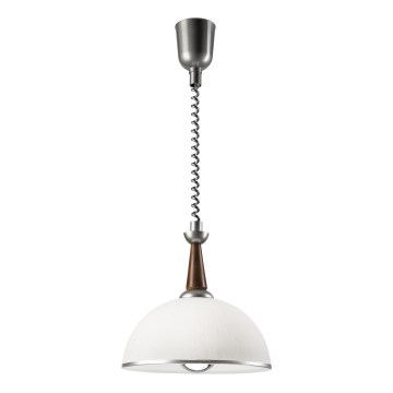 Luster podesive visine CHIARA 1xE27/60W/230V srebrno/tamno braon/bukva